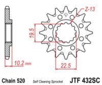800Wx800H-3069640-3 EK/JT Kettingkit 520SRX2 14/43 - standaard achtertandwiel