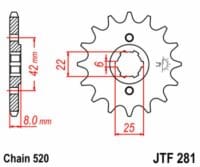 800Wx800H-3069655-3 EK/JT Kettingkit 520SRX2 14/48 - standaard achtertandwiel