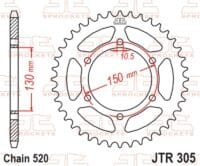 EK/JT Kettingkit 520SRX2 16/46 - standaard achtertandwiel