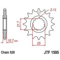EK/JT Kettingkit 520SRX2 16/46 - standaard achtertandwiel