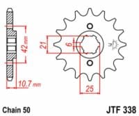 EK/JT Kettingkit 530SRX2 16/40 - standaard achtertandwiel