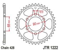 800Wx800H-3070375-2 JT/JT Kettingkit 428HDR 15/47 Standaard - Standaard achtertandwiel