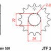 JT/JT Kettingkit 520HDS 15/45 Standaard - Standaard achtertandwiel