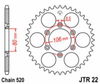 JT/JT Kettingkit 520HDS 17/49 Standaard - Standaard achtertandwiel