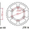 JT/JT Kettingkit 428HDR 16/56 Standaard - Standaard achtertandwiel