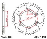 JT/JT Kettingkit 428HDR 16/56 Standaard - Standaard achtertandwiel