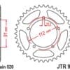 800Wx800H-3070410-2 EK/JT Kettingkit 520SRX2 14/46 - standaard achtertandwiel