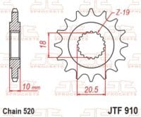 800Wx800H-3070410-3 EK/JT Kettingkit 520SRX2 14/46 - standaard achtertandwiel