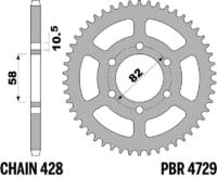 EK/PBR Kettingkit 428DEH 15/37 - Standaard achtertandwiel