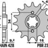 EK/PBR Kettingkit 428DEH 15/47 - Standaard achtertandwiel