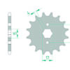 800Wx800H-3070428-3 AFAM Kettingkit 420R1 14/37 - Standaard achtertandwiel
