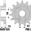 800Wx800H-3070605-3 Kettingkit EK/PBR 520ZVX3 15/43 - standaard achtertandwiel