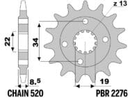 800Wx800H-3070613-3 Kettingkit EK/PBR 520MVXZ2 15/42 - ultralicht hard geanodiseerd achtertandwiel