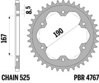 Kettingkit EK/PBR 525SRX2 16/50 - standaard achtertandwiel