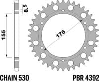 800Wx800H-3070667-2 Kettingkit EK/PBR 530MVXZ2 19/42 - standaard achtertandwiel