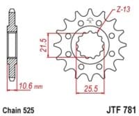800Wx800H-3070679-3 EK/JT Kettingkit 525SRX2 14/42-114 - Standaard achtertandwiel
