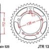 EK/JT Kettingkit 520MVXZ2 17/41/114 - Standaard achtertandwiel