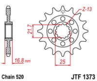 EK/JT Kettingkit 520MVXZ2 17/41/114 - Standaard achtertandwiel