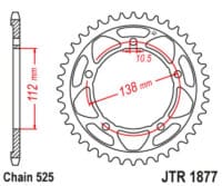 800Wx800H-3070752-2 EK/JT Kettingkit 525ZVX3 16/45/120 - standaard achtertandwiel