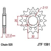 800Wx800H-3070752-3 EK/JT Kettingkit 525ZVX3 16/45/120 - standaard achtertandwiel