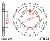 JT/JT Kettingkit 420HDR 12/47 Standaard - Standaard achtertandwiel