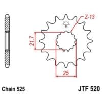 800Wx800H-3070826-3 EK/JT Kettingkit 525ZVX3 17/50 - Standaard achtertandwiel