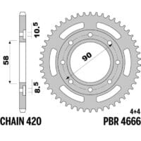 EK/PBR Kettingkit 420DEH 15/38/110 - Standaard achtertandwiel