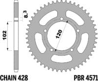 800Wx800H-3070859-2 EK/PBR Kettingkit 428DEH 12/47-124 - Standaard achtertandwiel