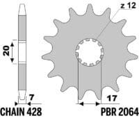 800Wx800H-3070895-3 EK/PBR Kettingkit 428DEH 12/50-132 - Standaard achtertandwiel