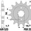 800Wx800H-3070913-3 EK/PBR Kettingkit 520SRX2 14/45-108 - Standaard achtertandwiel