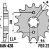 800Wx800H-3070915-3 EK/PBR Kettingkit 428DEH 14/43-130 - Standaard achtertandwiel