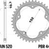 EK/PBR Kettingkit 520MVXZ2 16/43-116 - Versterkt achtertandwiel