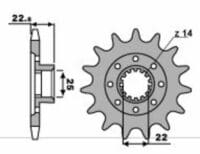 EK/PBR Kettingkit 520MVXZ2 16/43-116 - Versterkt achtertandwiel