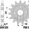 800Wx800H-3071048-3 EK/PBR Kettingkit 520 M3 - 14/43-106 - Standaard achtertandwiel staal