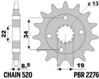 800Wx800H-3071048-3 EK/PBR Kettingkit 520 M3 - 14/43-106 - Standaard achtertandwiel staal