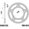 EK/PBR Kettingkit 525 SRX2 - 17/47-130 - Versterkt achtertandwiel staal