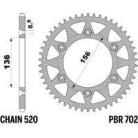 EK/PBR Kettingkit 520SRX2 13/51-114 - Standaard achtertandwiel