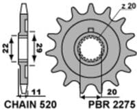 EK/PBR Kettingkit 520SRX2 13/51-114 - Standaard achtertandwiel