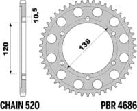 EK/PBR Kettingkit 520 H - 14/45-108 - Standaard achtertandwiel staal