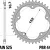 EK/PBR Kettingkit 525 MVXZ2 - 15/41-110 – Versterkt achtertandwiel staal