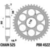 EK/PBR Kettingkit 525 MVXZ2 - 15/38-102 – Versterkt achtertandwiel staal