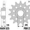 EK/PBR Kettingkit 525 SRX2 - 17/45-128 - Versterkt achtertandwiel staal
