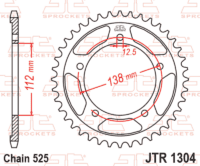 EK/JT Kettingkit 525 ZVX3 - 15/45-124 – Standaard achtertandwiel staal