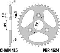 AFAM Kettingkit 415 F - 10/40-102 – Standaard achtertandwiel aluminium
