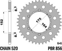 EK/PBR Kettingkit 520 SRX2 - 14/41-104 – Standaard achtertandwiel staal