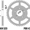 EK/PBR Kettingkit 520 SRX2 - 14/46-112 – Standaard achtertandwiel standaard