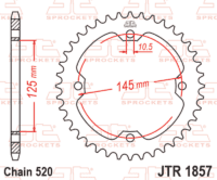 EK/JT Kettingkit 520 SRX2 - 14/38-92 – Standaard achtertandwiel staal