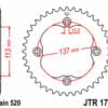 EK/JT Kettingkit 520 SRX2 - 14/36-96 – Standaard achtertandwiel staal