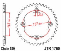 EK/JT Kettingkit 520 SRX2 - 14/36-96 – Standaard achtertandwiel staal