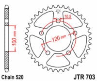 EK/JT Kettingkit 520 SRX2 - 14/37-94 – Standaard achtertandwiel staal